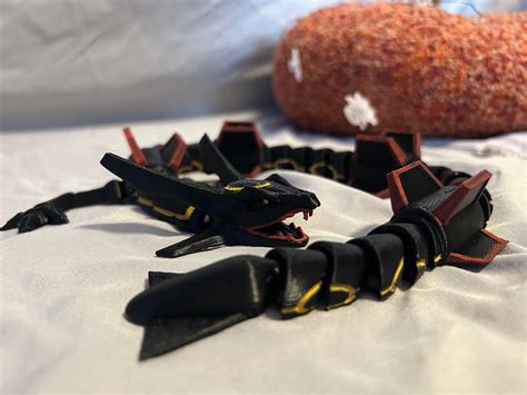 3D Printed Flexible Rayquaza Pokemon Figure Normal And Shiny Variance A