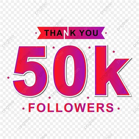 Thank You Followers Vector Hd Images 50k Followers Instagram Red Or