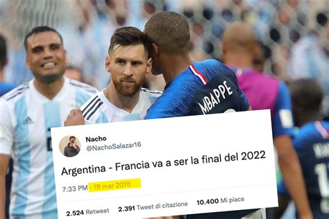 Argentina Francia sarà la finale dei Mondiali 2022 ma il post è del