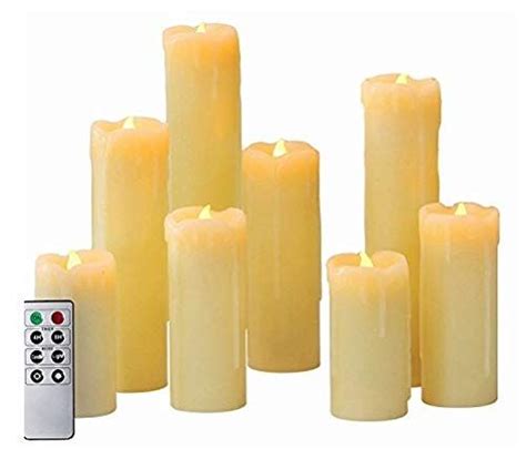 Flameless Led Candles By Lamplust Battery Operated Ivory Wax Drip