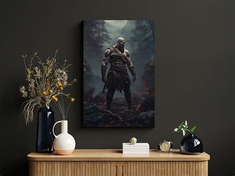 God of War Fan Art Poster Kratos in Forest Unique Gaming - Etsy