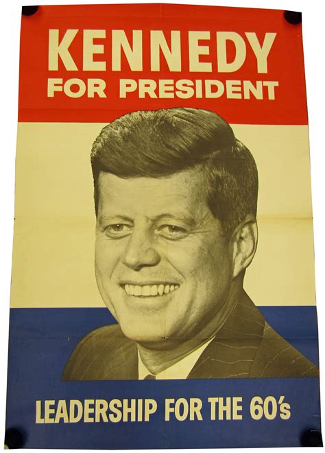 Lot Kennedy 1960 Election Campaign Poster Huge 28 X 41 5