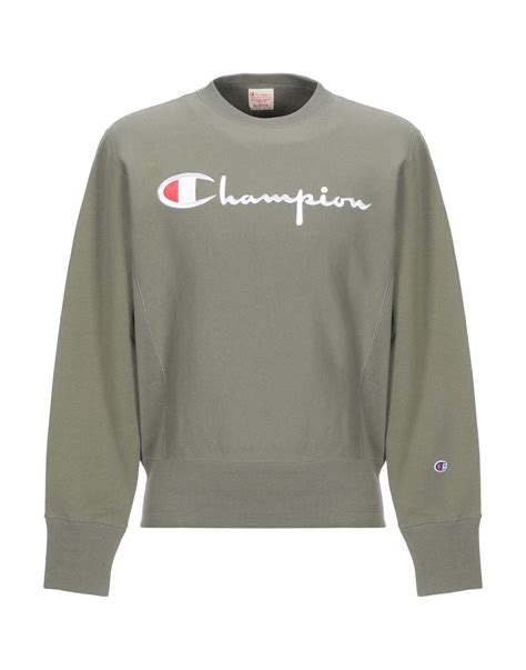 Champion Cotton Sweatshirt In Military Green Green For Men Lyst