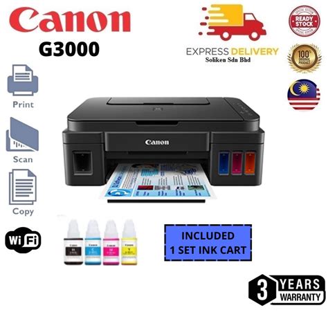 Canon Pixma G3000 Wireless All In One Color Printer For High Volume Printing Print Scan Copy