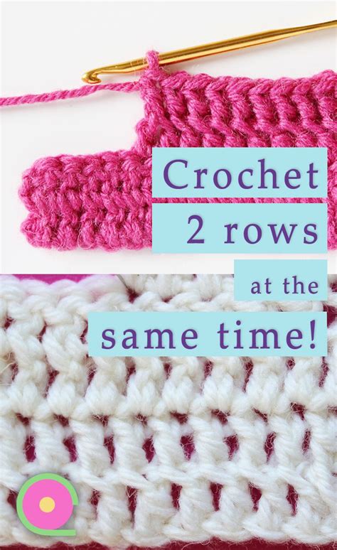 Learn To Crochet Two Double Crochet Rows At The Same Time With This