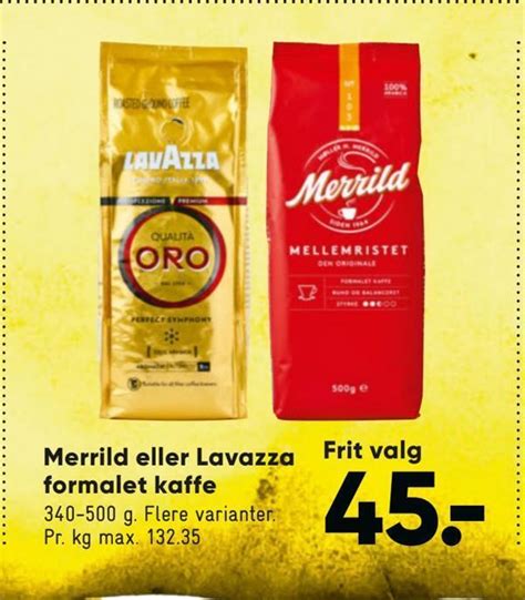 Merrild Eller Lavazza Formalet Kaffe Tilbud Hos Bilka