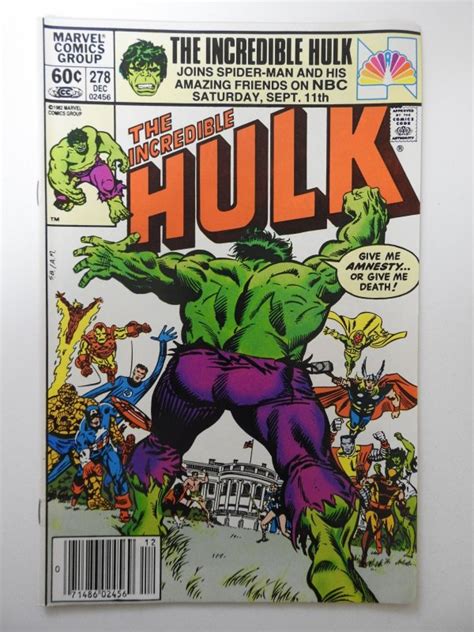 The Incredible Hulk 278 1982 FN VF Condition Stain Bc Comic Books