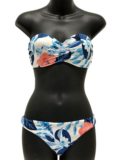 Seafolly Tropical Vacay Bustier Bandeau Hipster Bikini SOLD AS A