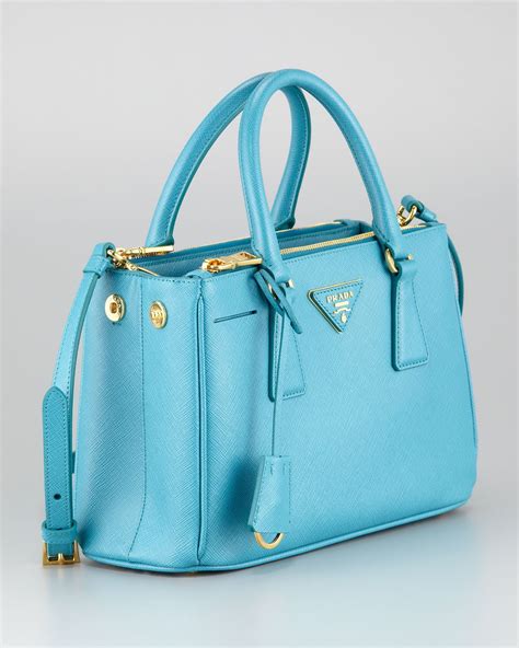 Lyst Prada Textured Leather Tote Bag In Blue