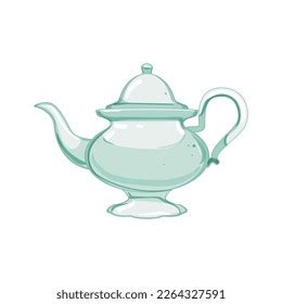 Porcelian Vintage Teapot Cartoon Porcelian Vintage Stock Vector