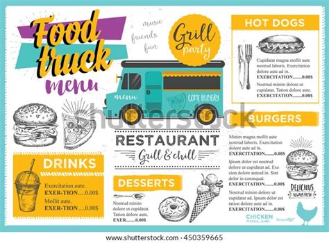 Food Truck Festival Menu Brochure Street Stock Vector (Royalty Free ...