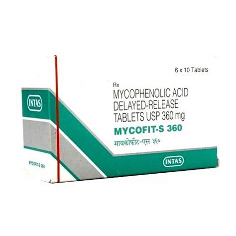 Mycophenolate Sodium Mg Tablet Mycofit S Intas Pharmaceuticals