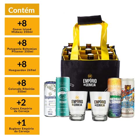 Kit Best Sellers Em Lata 32 Cervejas 2 Copos 1 Bolsa Bagbeer