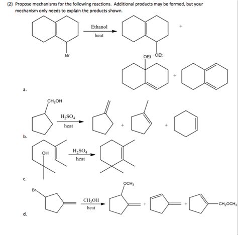 Solved Propose Mechanisms For The Following Reactions Chegg