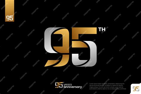 Premium Vector | Gold silver number 95 logo icon design on black ...