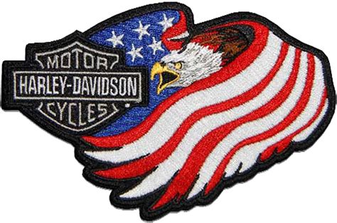 Harley Davidson Écusson à coudre avec logo aigle du drapeau américain