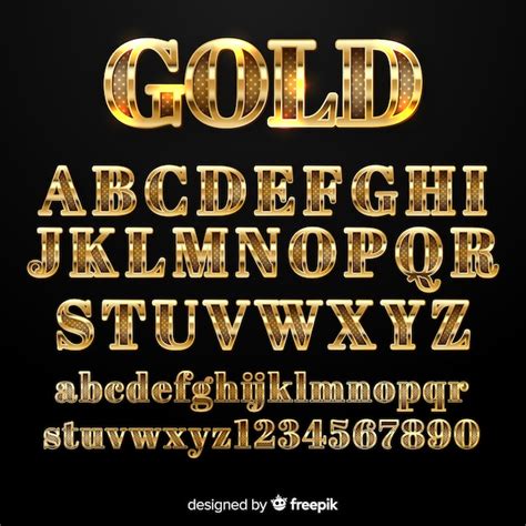 Free Vector Golden Alphabet Template