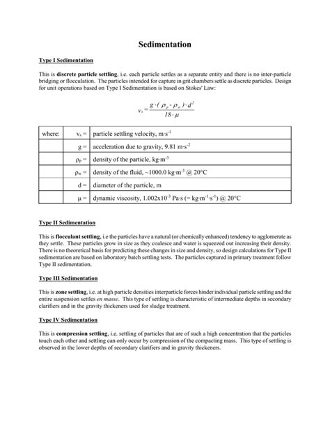 Sedimentation