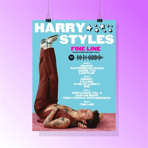 Digital Download Harry Styles Fine Line Album Tracklist Print Etsy