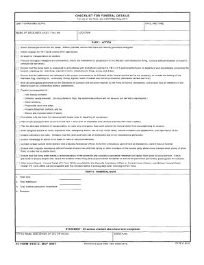 Fillable Online Knox Army Fort Knox Form Checklist For Funeral