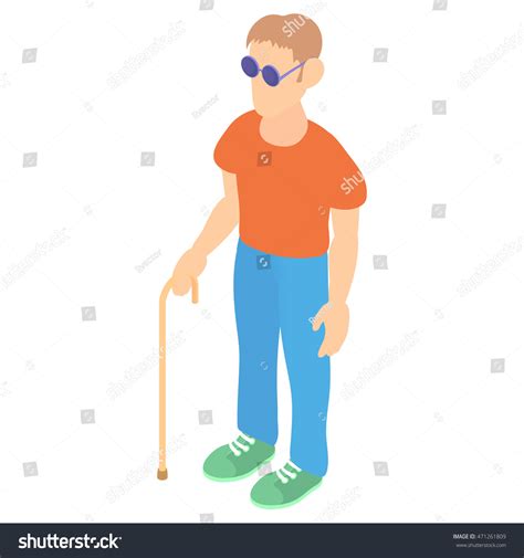 Blind Man Cane Icon Cartoon Style Stock Vector Royalty Free 471261809 Shutterstock