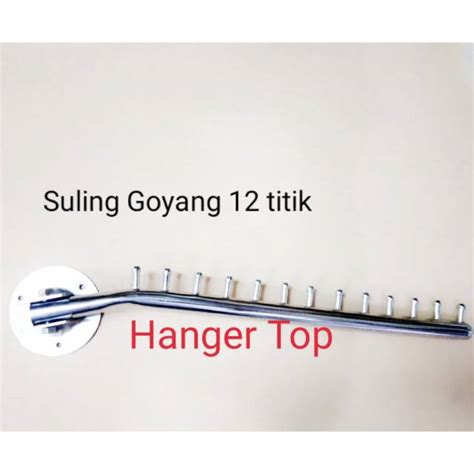 Jual HANGER SULING GOYANG TEMBOK 12 TITIK GANTUNGAN BAJU SULING BESI