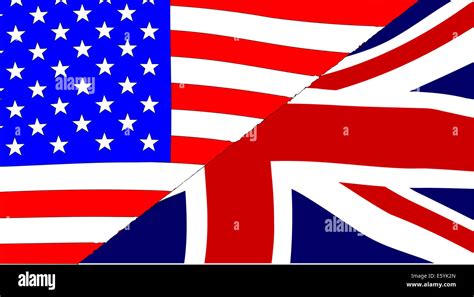 The British and American flags sectioned together Stock Photo - Alamy