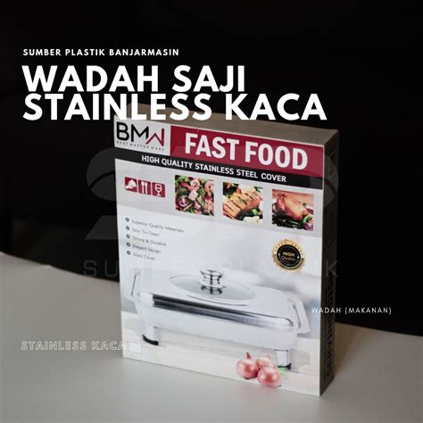 Jual Fast Food Tempat Wadah Saji Makanan Stainless Kaca Tempat