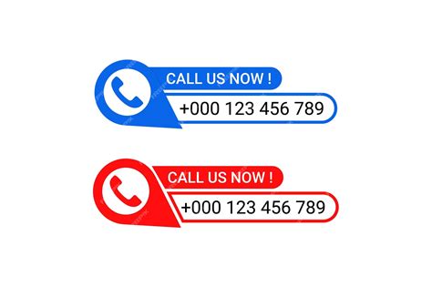 Premium Vector Phone Call Us Now Button With Blue And Red