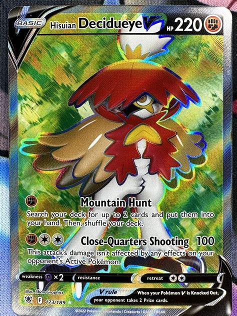 Pokemon Tcg Astral Radiance Hisuian Decidueye V Full Art Ebay