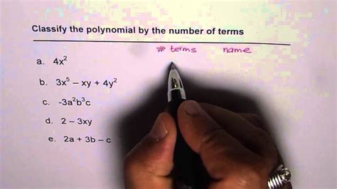 How To Classify Polynomials By Terms