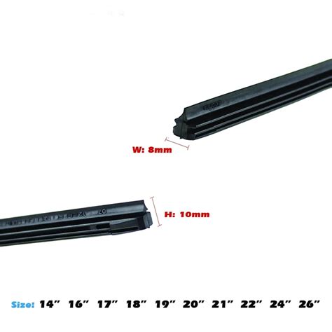 Refresh Wiper Refill Rubber 8mm Replacement From 14 To 28 For Hybrid