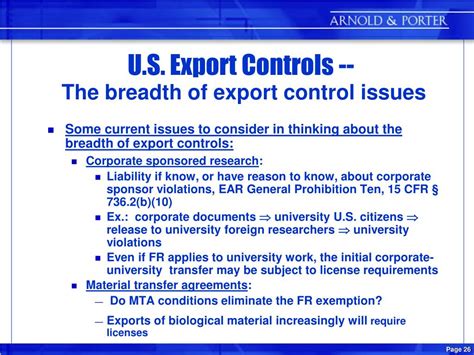 Ppt U S Export Controls The Challenge For Research Universities