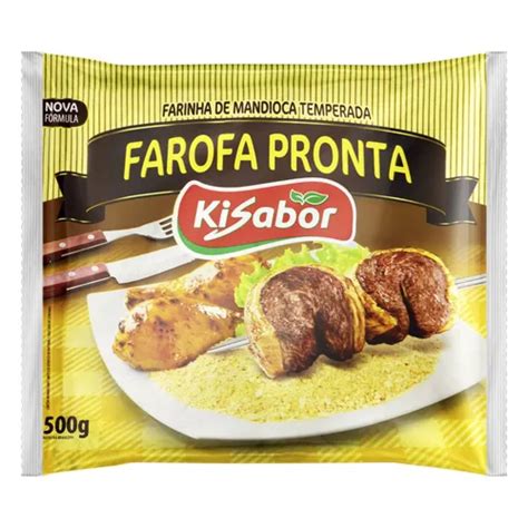 Farofa Pronta De Mandioca Pacote 500g Kisabor MercadoLivre