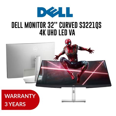 Dell Monitor S Qs Inch K Uhd Curved Led Va Shopee Malaysia