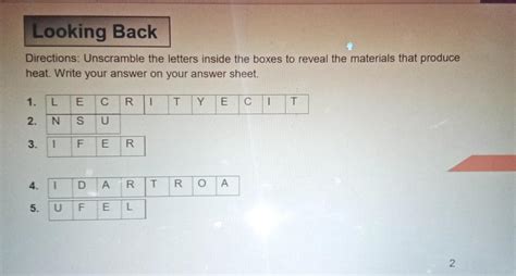 Direction Unscramble The Letters Inside The Boxes To Reveal The