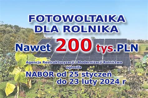 Dotacja do fotowoltaiki dla rolników 2024 Polska Energia Instalacje