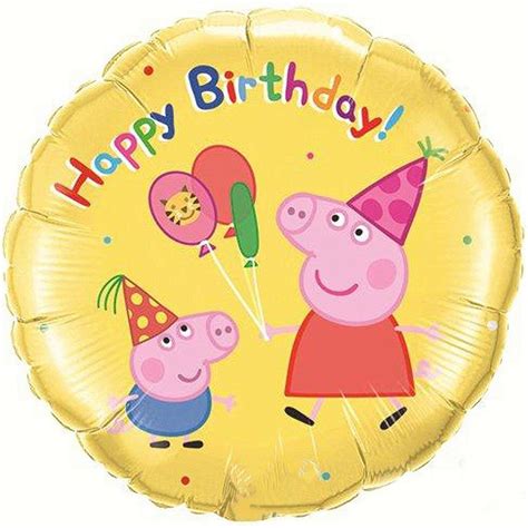 18 Peppa Pig Happy Birthday Foil Balloon Walmart