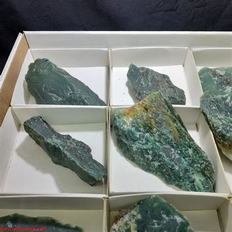 Wm One Box Of Swazi Jade Mineral Specimens From South Africa