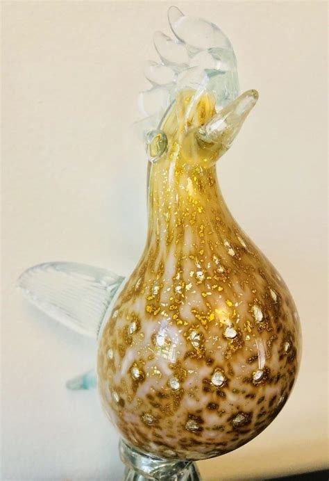 Mid Century Murano Glass Bird Gold Flake Venetian Castle Italian 95 Tall Italy 1948354927