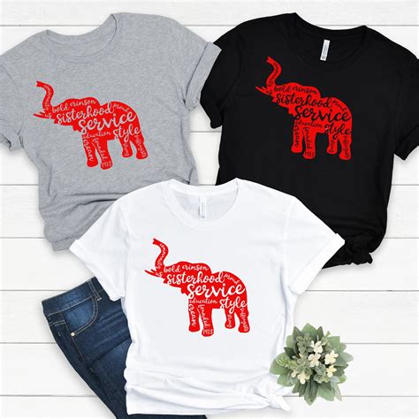 Delta Sigma Theta Sorority Red Elephant Shirtdelta Sorority Etsy