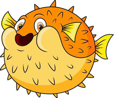 Cute puffer fish cartoon on white background 20767138 Vector Art at ...