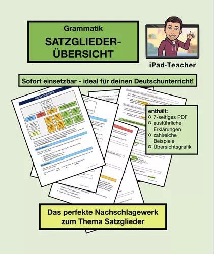 DEUTSCH SATZGLIEDER komplette Übersicht PDF