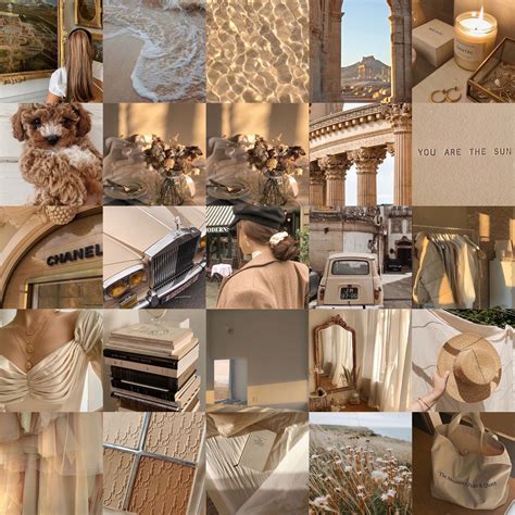 Neutral Beige Aesthetic Photo Wall Collage Kit Boujee Etsy