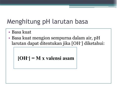 Menghitung P H Asam Dan Basa Ppt