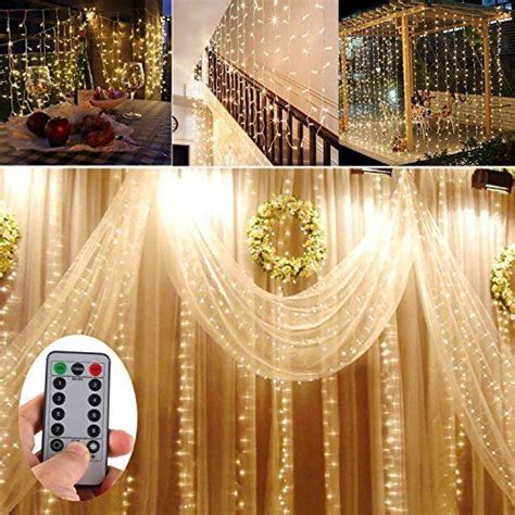 Echosari Battery Operated Curtain String Lights Ft Led