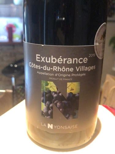 La Nyonsaise Exub Rance C Tes Du Rh Ne Villages Vivino Us