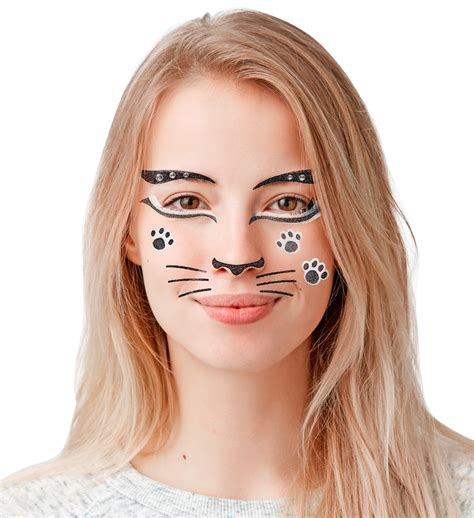 Gesichtssticker Glitter Katze Schweizer Onlineshop F R Fasnachts