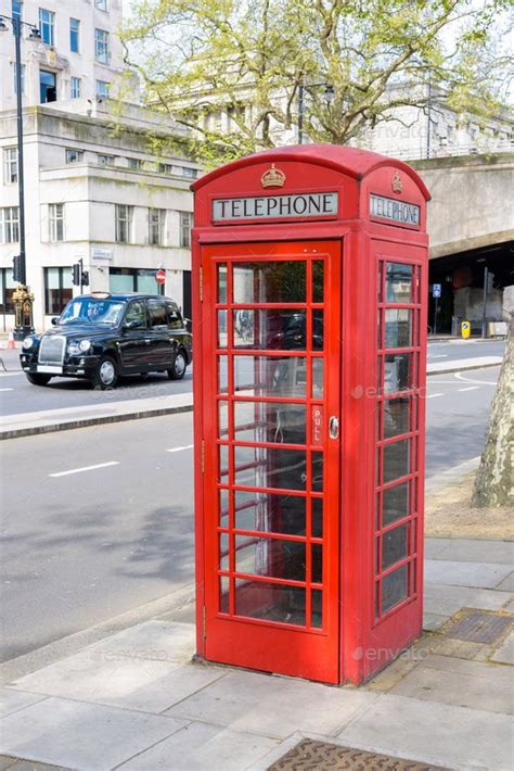 Traditional British Red Telephone Booth By Mkos Traditional British