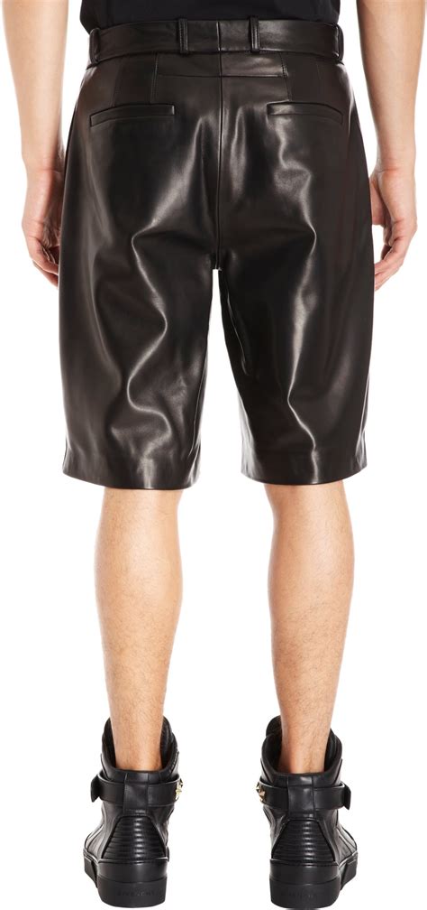 Lyst Givenchy Leather Bermuda Shorts In Black For Men